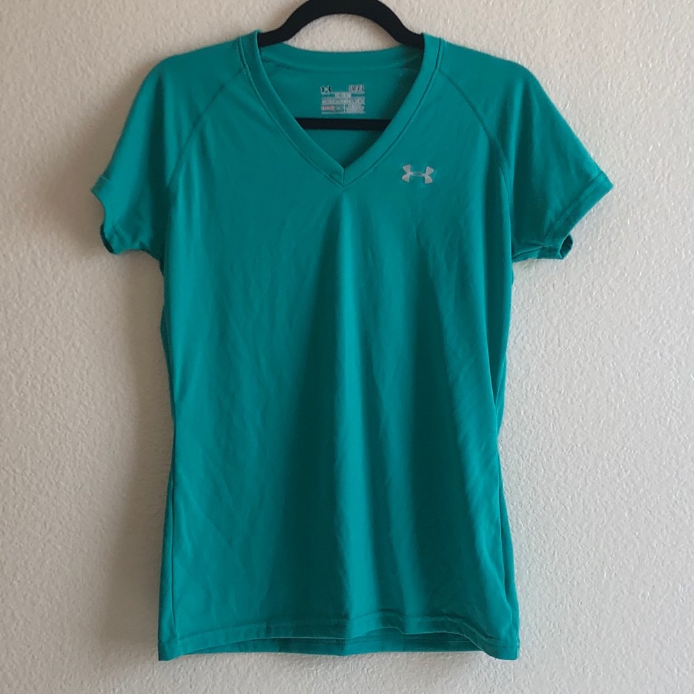 Under Armour Teal Heatgear Shirt Semifitted Small